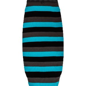 Blue and black striped surfboard cover.